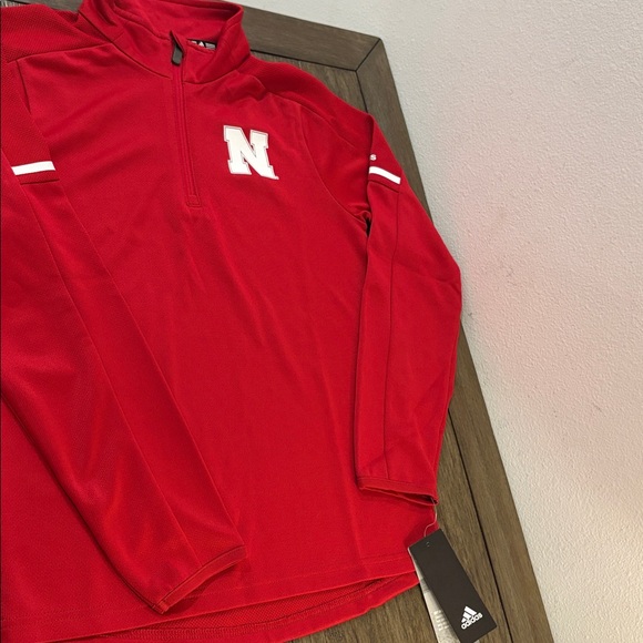 NWT [adidas] Nebraska Cornhuskers NCAA 1/4 Zip Pullover Sweatshirt Youth M 10/12 - Picture 5 of 12